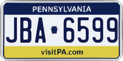 PA license plate JBA6599
