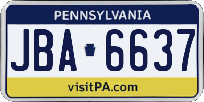PA license plate JBA6637