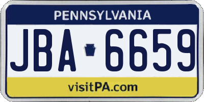 PA license plate JBA6659