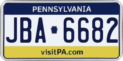 PA license plate JBA6682