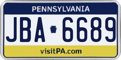 PA license plate JBA6689