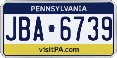 PA license plate JBA6739