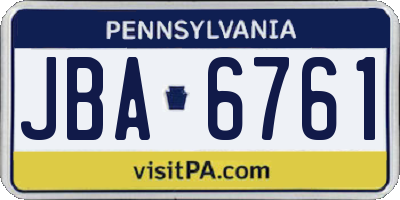 PA license plate JBA6761