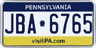 PA license plate JBA6765