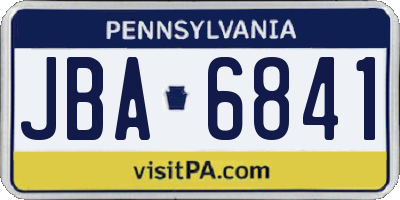 PA license plate JBA6841