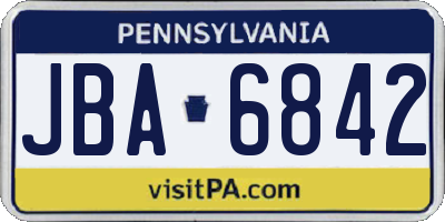 PA license plate JBA6842