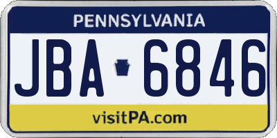 PA license plate JBA6846