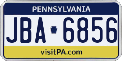 PA license plate JBA6856