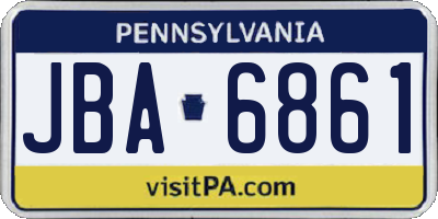 PA license plate JBA6861