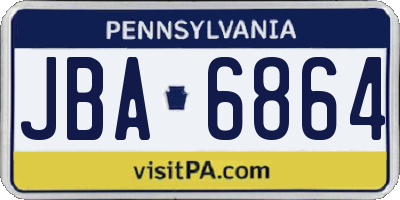 PA license plate JBA6864