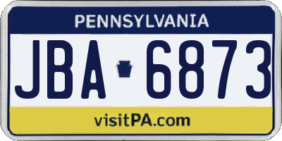 PA license plate JBA6873