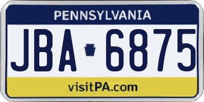 PA license plate JBA6875