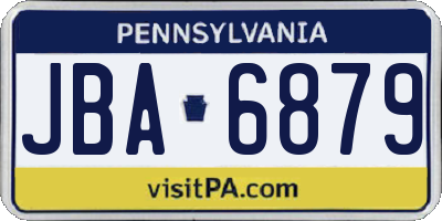 PA license plate JBA6879