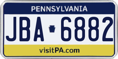 PA license plate JBA6882