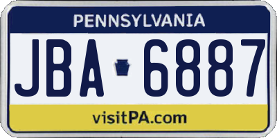 PA license plate JBA6887