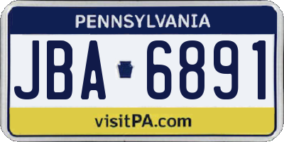 PA license plate JBA6891