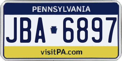 PA license plate JBA6897