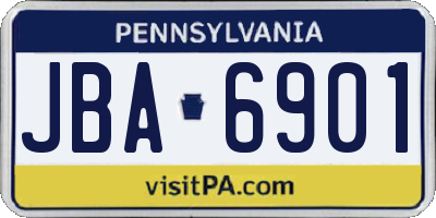 PA license plate JBA6901