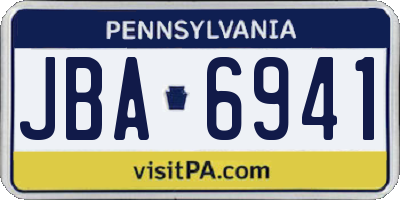 PA license plate JBA6941