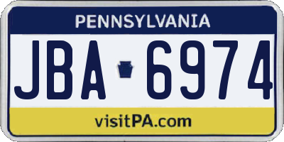 PA license plate JBA6974