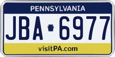 PA license plate JBA6977