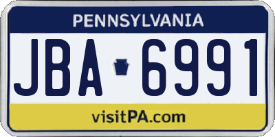 PA license plate JBA6991