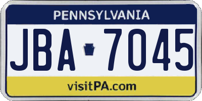 PA license plate JBA7045