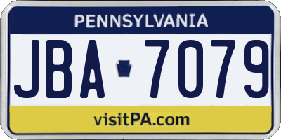 PA license plate JBA7079