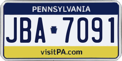 PA license plate JBA7091