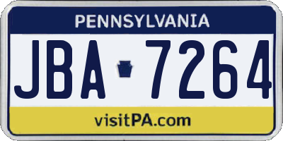 PA license plate JBA7264
