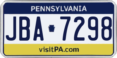 PA license plate JBA7298
