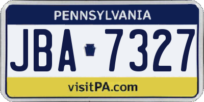 PA license plate JBA7327