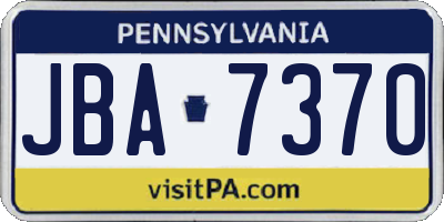 PA license plate JBA7370