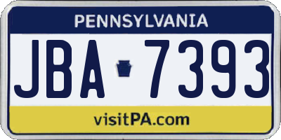 PA license plate JBA7393