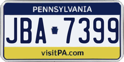 PA license plate JBA7399