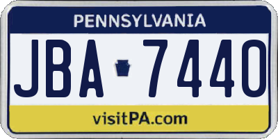 PA license plate JBA7440