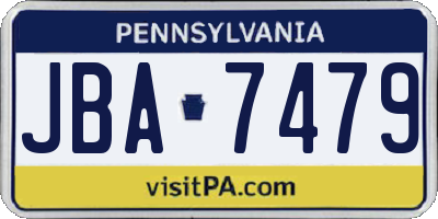 PA license plate JBA7479