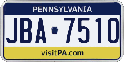 PA license plate JBA7510