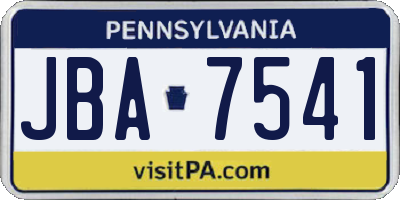 PA license plate JBA7541