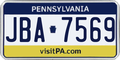 PA license plate JBA7569