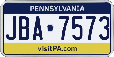 PA license plate JBA7573