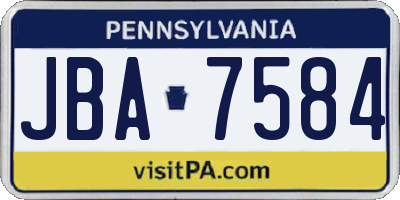 PA license plate JBA7584