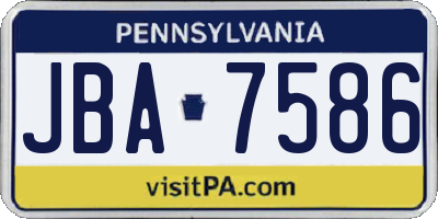 PA license plate JBA7586
