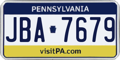 PA license plate JBA7679