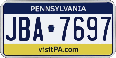 PA license plate JBA7697