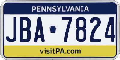PA license plate JBA7824