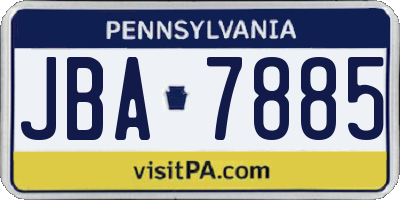 PA license plate JBA7885