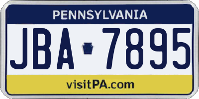 PA license plate JBA7895