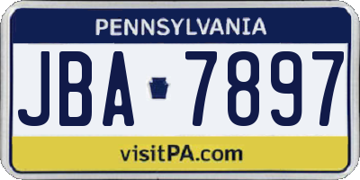 PA license plate JBA7897