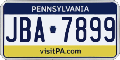 PA license plate JBA7899